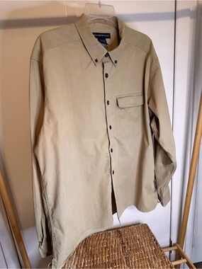 Exofficio Men's Casual Button-Down Shirt in Khaki. Fly fishing shirt